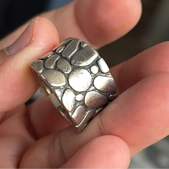 John Hardy Sterling Silver Pebble Design Ring
